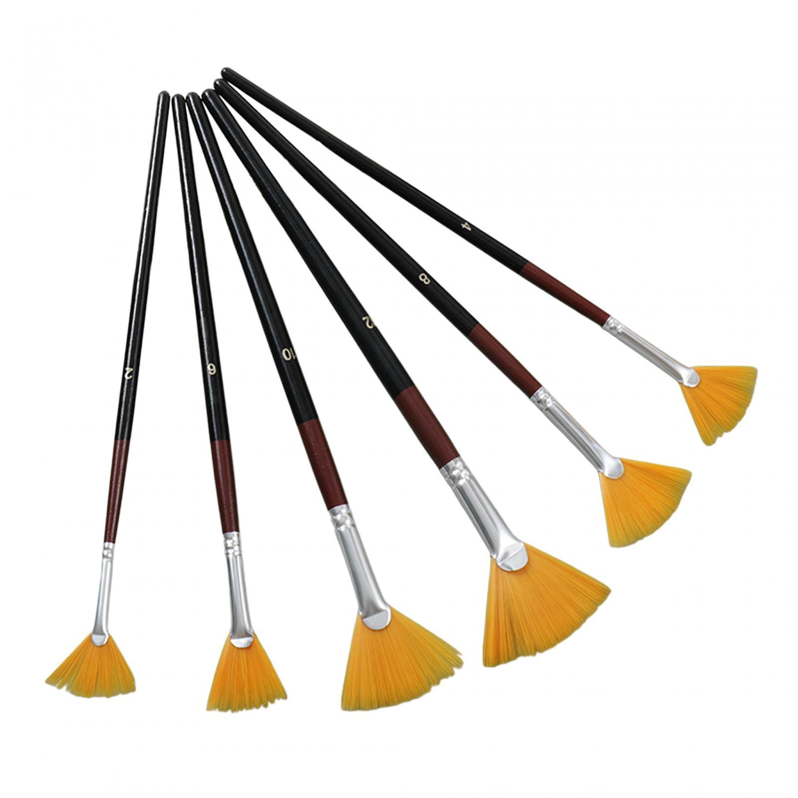 6Pcs Watercolor Paint Brush Pen Set Artists Paint Brushes Durable Painting Brushes Kits for Kids Acrylic Paint Brushes for Oil Water Beginner