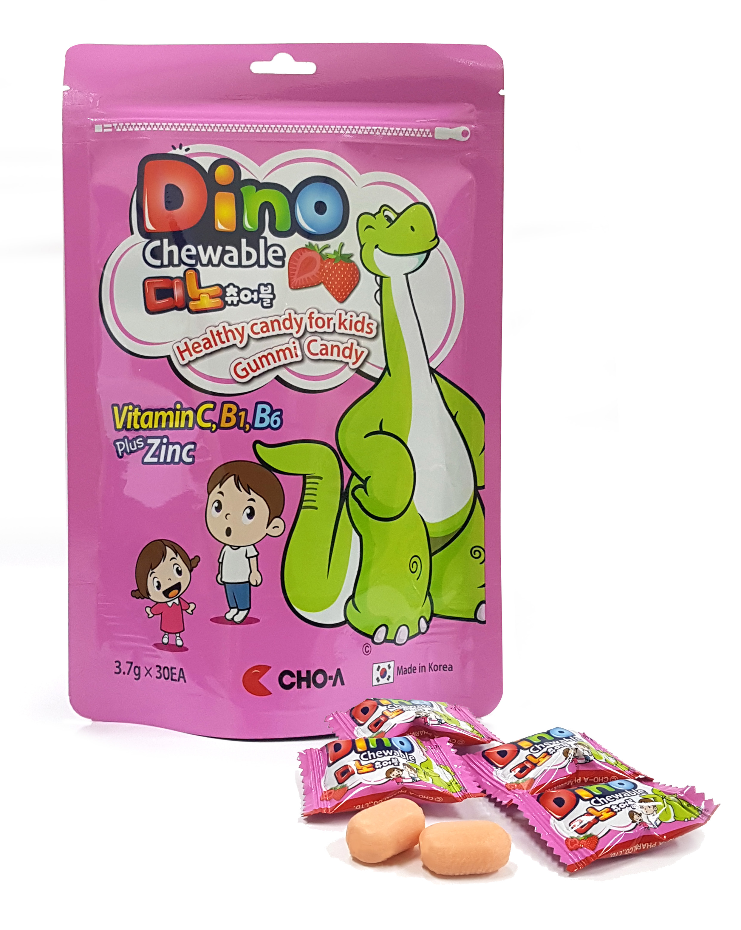 Kẹo Dẻo Vitamin Dino Chewable S Vị Dâu Tây Gói 30 Viên