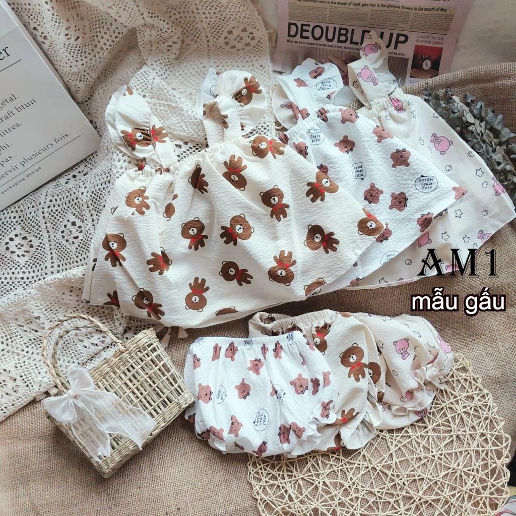 Đồ bộ bé gái quần áo cánh tiên vải đũi QATE902 - bộ cánh tiên bé gái xinh xắn