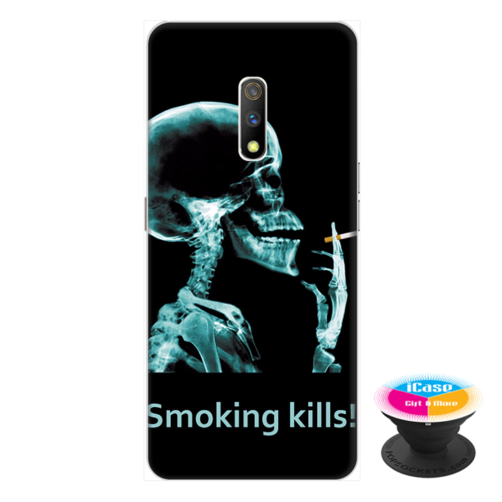 Ốp lưng dành cho điện thoại Realme X hình Smoking Kills - tặng kèm giá đỡ điện thoại iCase xinh xắn - Hàng chính hãng