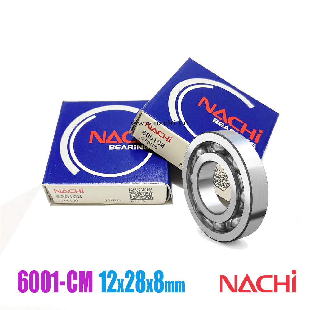 Vòng Bi xe máy 6001CM (12x28x8mm) Không có ắp Nachi Bearing 6001 CM