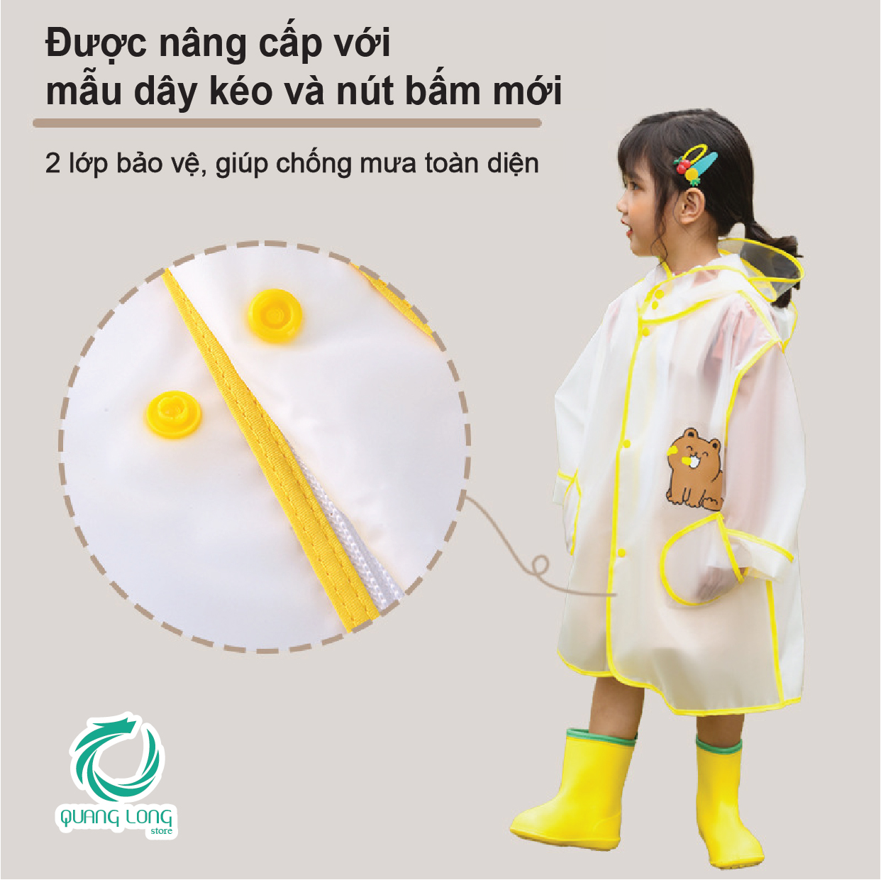 ÁO MƯA TRẺ EM CAO CẤP - COOL XANH DƯƠNG - HÀNG XUẤT KHẨU