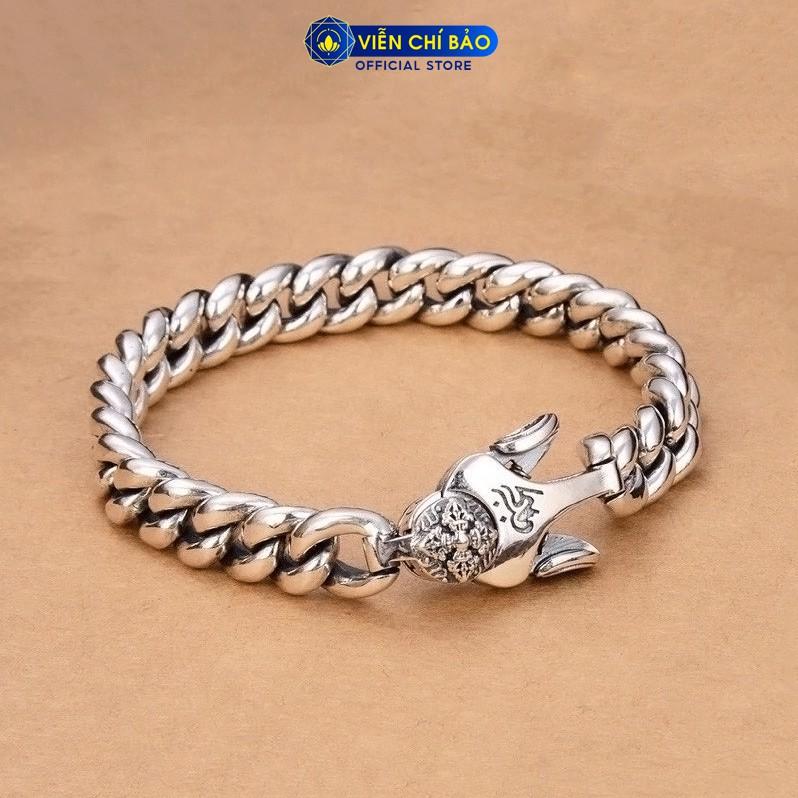 Lắc tay bạc nam khắc Chùy Kim Cang bạc Thái 925 thương hiệu Viễn Chí Bảo L100470
