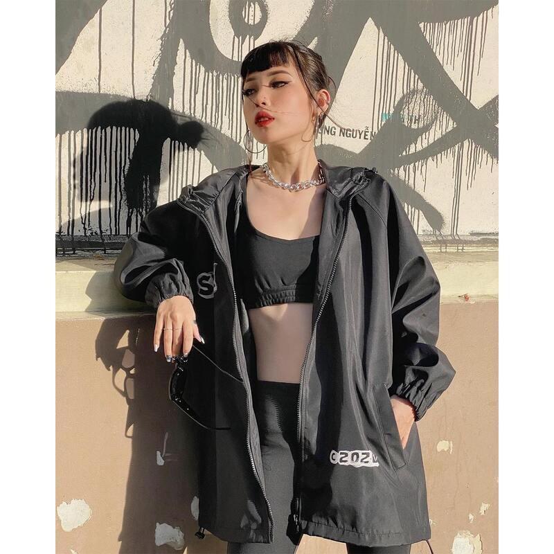Áo Khoác Dù THIFU FASHION 2 Lớp In LOGO Xương Khói Phong Cách Chống Nắng Tránh Mưa Cho Nam Và Nữ