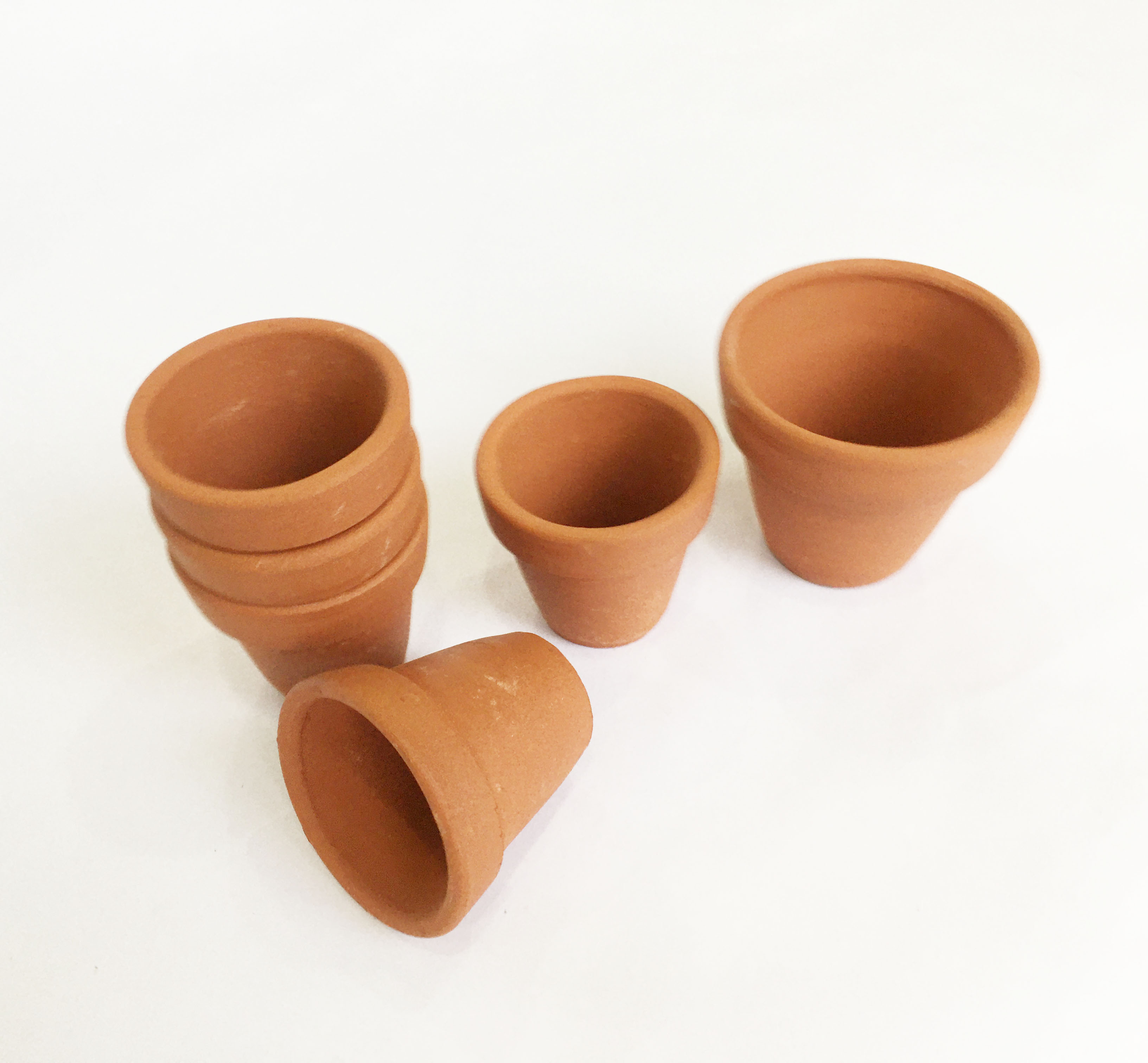 Combo 5 Chậu đất nung mini có lỗ xinh xắn, vintage làm chậu trồng sen đá, xương rồng, hoa handmade