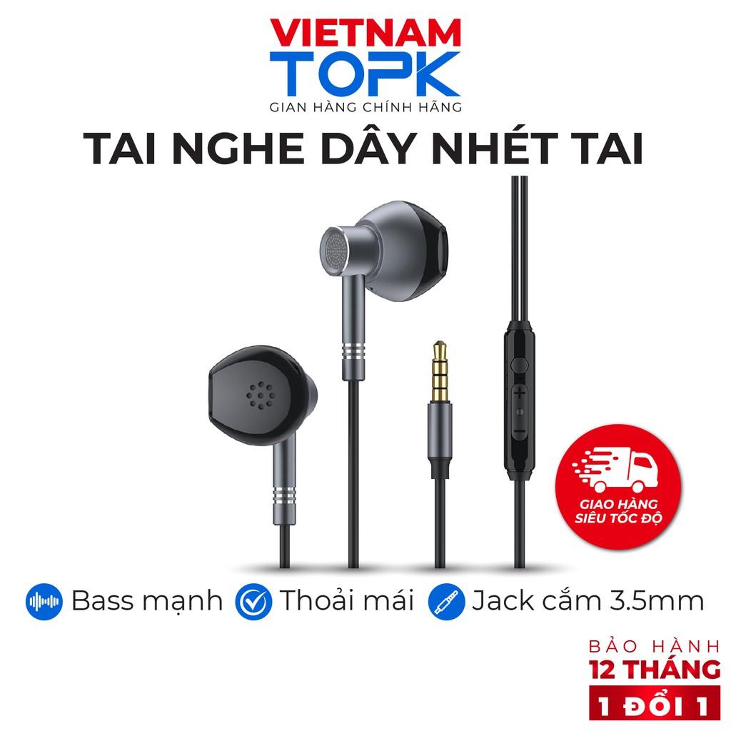 Tai nghe nhét tai có dây TOPK F35 - Âm thanh Stereo Hifi - Jack cắm 3.5mm - Hàng chính hãng