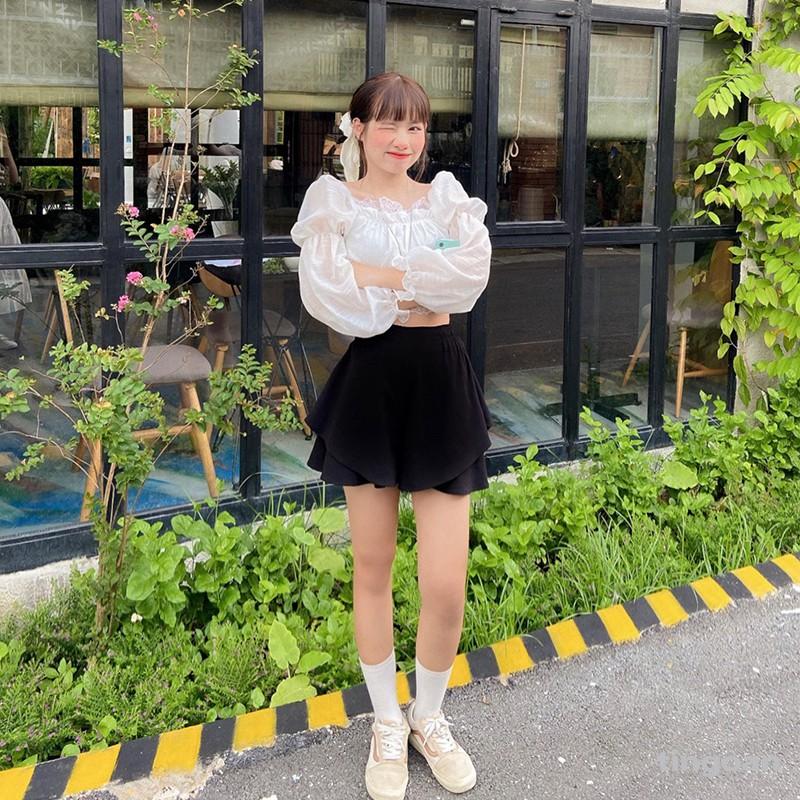 Quần váy xoè 2 tầng chun co giãn đen tingoan NORTHIE SKORT