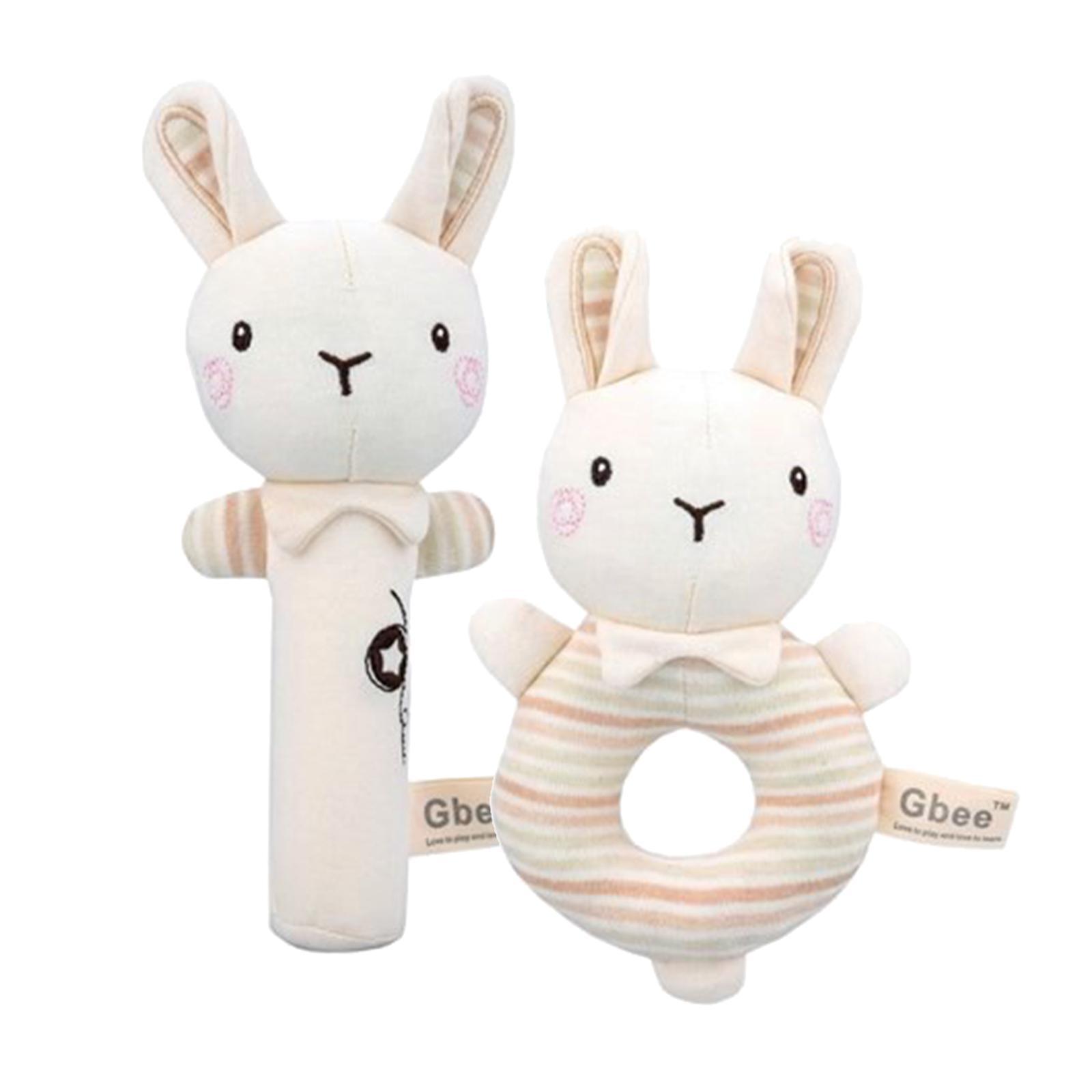 2x Cute Baby Rattle Toys Stuffed Educational Toys Hand Grip Toys