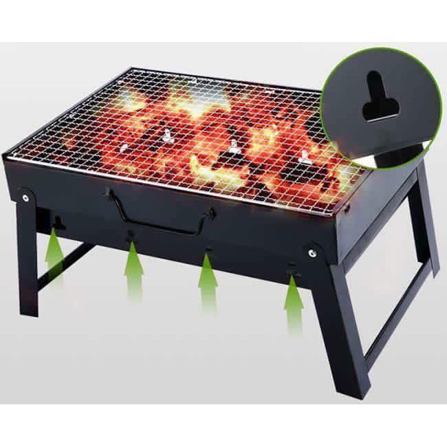 Hình ảnh Bếp Nướng Than Hoa Nướng BBQ Kèm Vỉ Nướng Hình Chữ Nhật- Gấp Gọn Tiện Lợi - Hàng Chính Hãng MINIIN