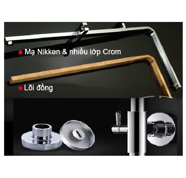 Sen cây vuông nóng lạnh lõi đồng mạ Crom AG 267