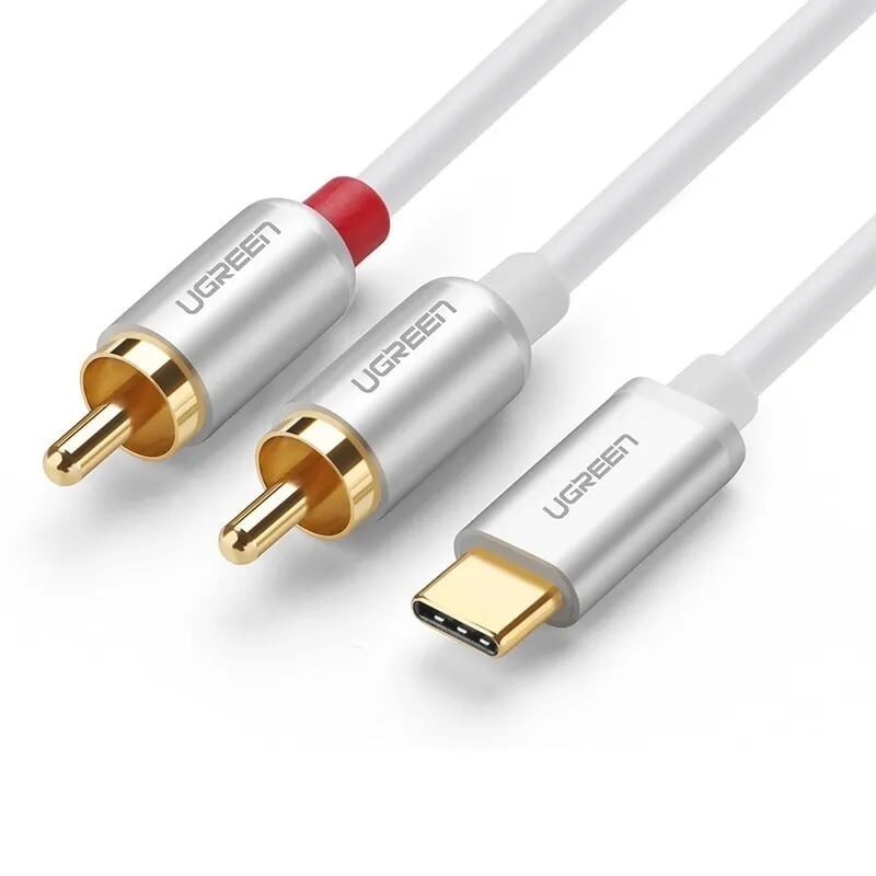 Cáp chuyển đổi Type C sang RCA Audio cao cấp 0.5M màu Trắng Ugreen UC30733AV145 Hàng chính hãng
