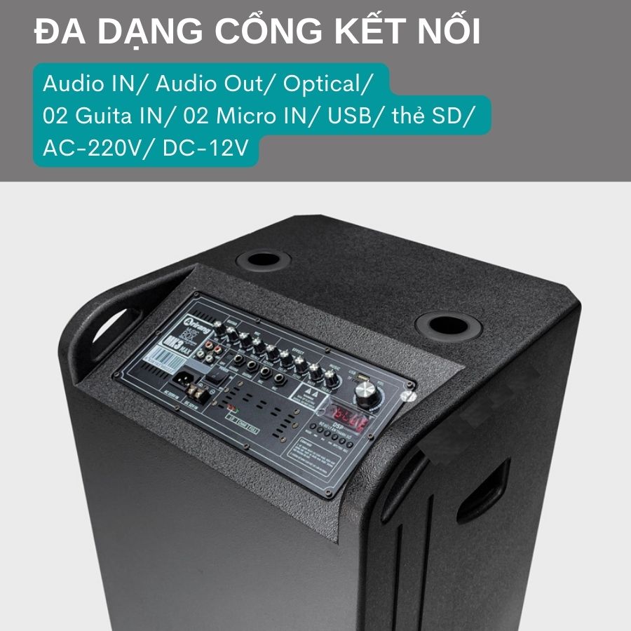 Loa kéo Arirang MK3 / MK3 Max nâng cấp - Loa hát karaoke kết nối bluetooth tặng kèm micro không dây, công suất 800W - Hàng nhập khẩu