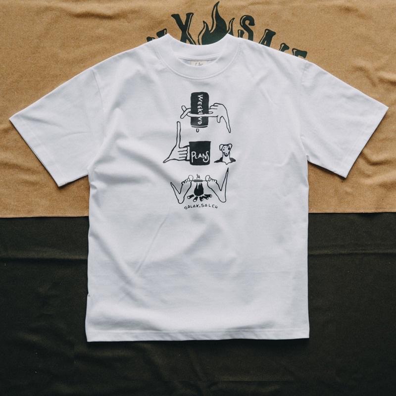 Salax Saler áo thun WEEKEND PLANS trắng T-shirt