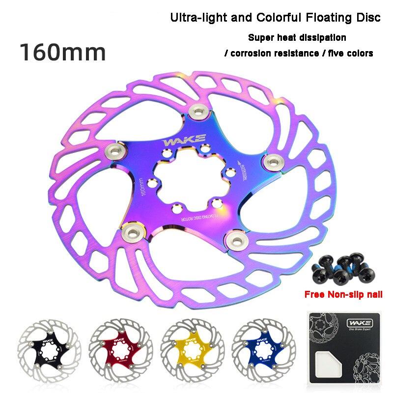 1pcs 160mm Bike Disc Brake Rotor Floating Thickening Anodized Quick Cooling Ultra-Light Disc MTB Disc Brake Pad Bike Parts