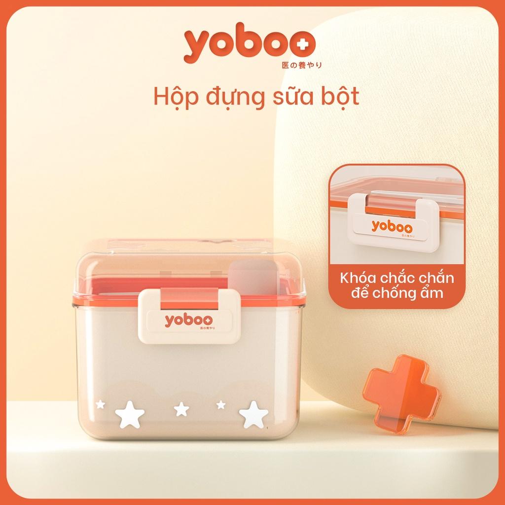 Hộp đựng sữa bột đa năng cho bé Yoboo YB-0032 có ngăn đựng muỗng 2 lớp nắp đậy dung tích 360ml - Hàng chính hãng