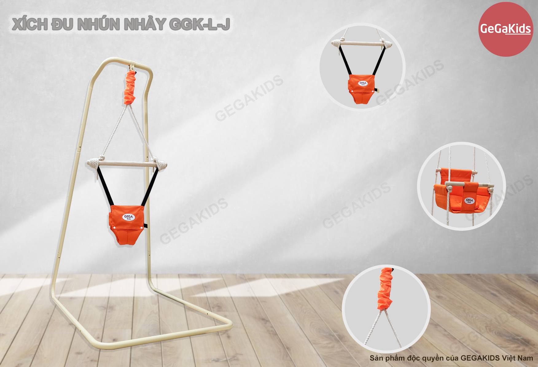 Combo JUMPER and SWING 2 trong 1 Xích đu nhún nhảy GEGAKIDS VIỆT NAM - Kiểu dáng Châu Âu