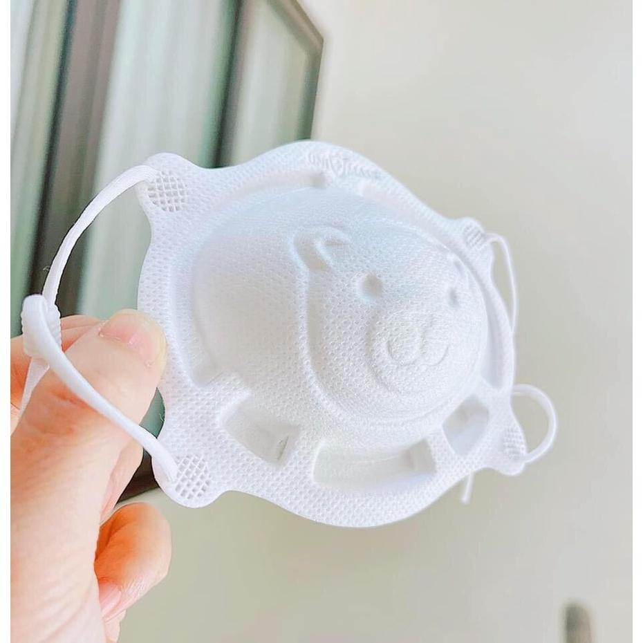 Set 3 chiếc Khẩu trang 3D hình gấu Uni Mask cho bé sơ sinh từ 0-3 tuổi