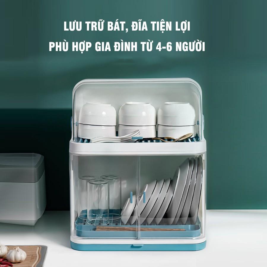 Kệ - Giá để và úp bát chén nhựa có nắp đậy - chạn bát nắp đậy - kệ bát nắp đậy KB02