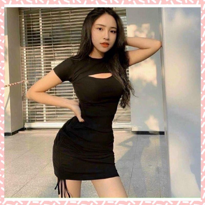 VÁY BODY KHOÉT NGỰC DÂY RÚT SƯỜN HOT HIT