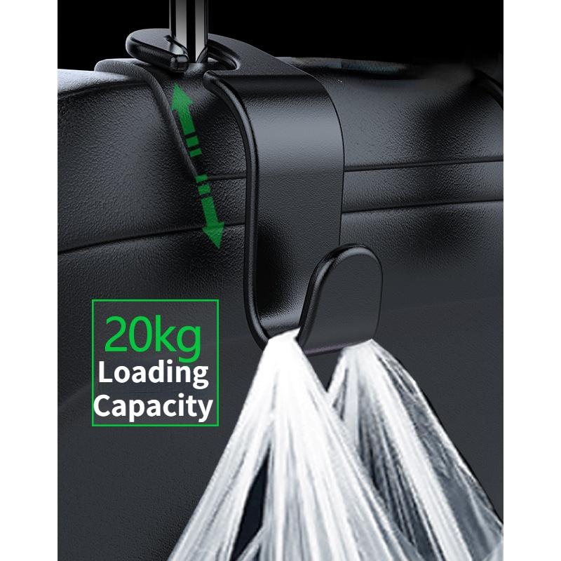 Bộ 2 móc chữ S treo đồ sau ghế ô tô treo được nhiều đồ tiện lợi Tải trọng 20kg