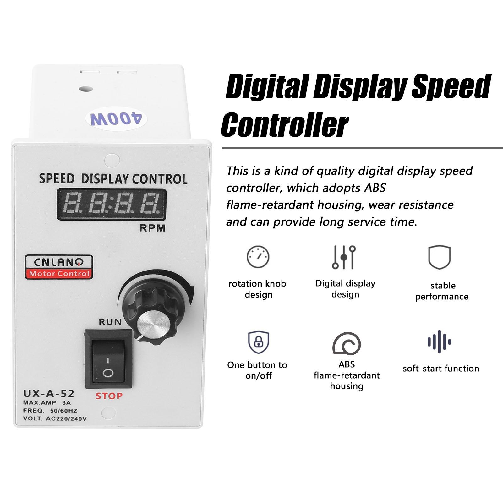 UX-A-52 400W AC220V Digital Display Speed Controller Motor Speeds Pinpoint Regulator Control Device