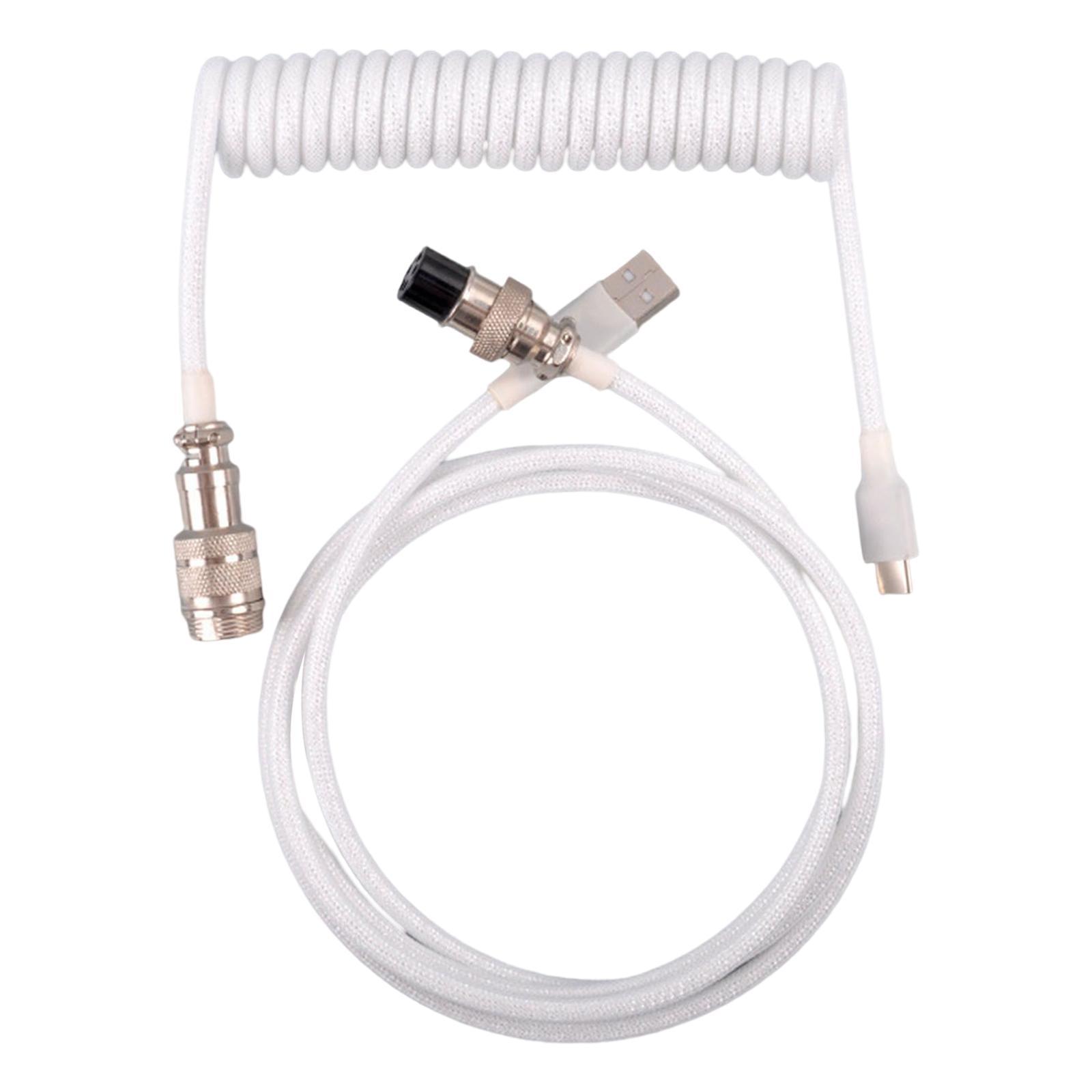 USB Type C Cable Charging Type C to USB Split Cable with Metal Connector for Mechanical Keyboard