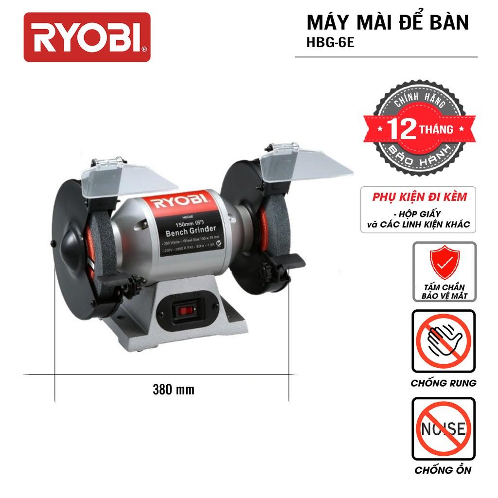 Máy mài 2 đầu đá để bàn điện 250W RYOBI - HBG-6E