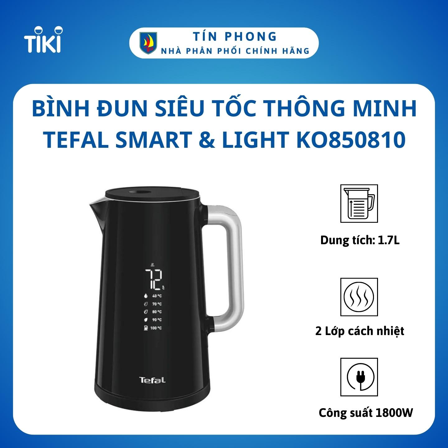 Mua Bình đun siêu tốc thông minh 1.7L Tefal Smart & Light KO850810 - 1800W  - Hàng chính hãng tại Gia dụng Tín Phong | Tiki