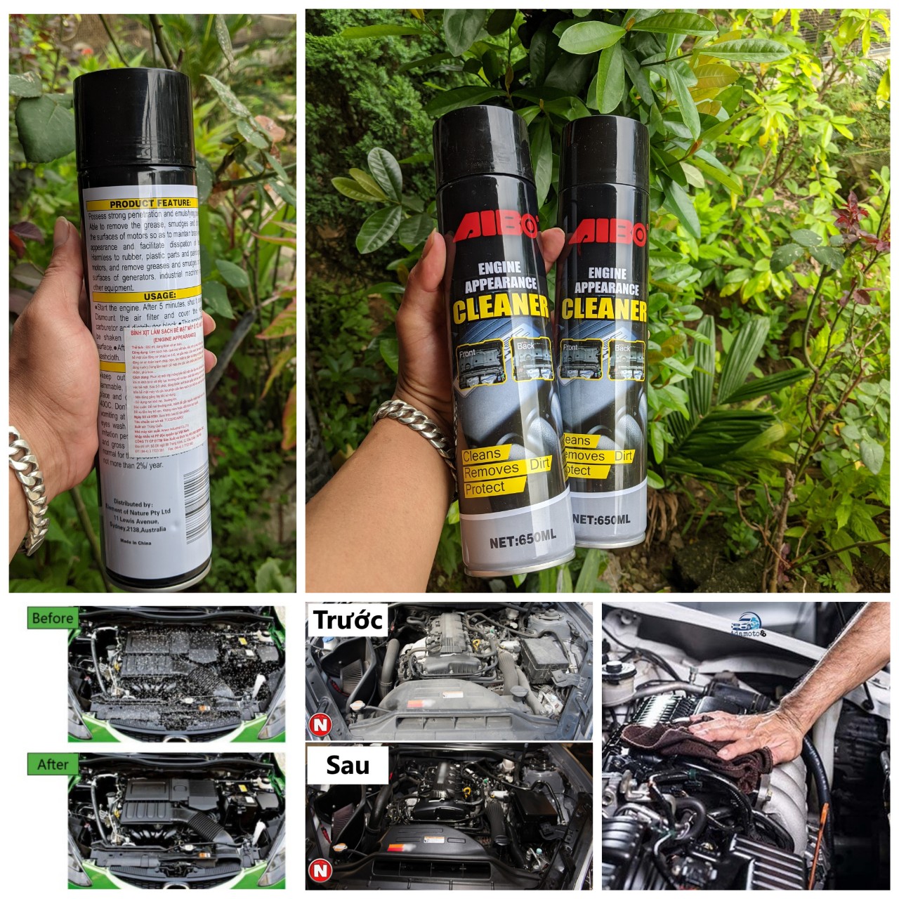 (Loại tốt) Chai tẩy rửa khoang máy xe hơi AIBO - Vệ sinh tẩy sạch dầu mỡ bám bẩn như mới, Giảm chập cháy, làm sạch đông cơ xe