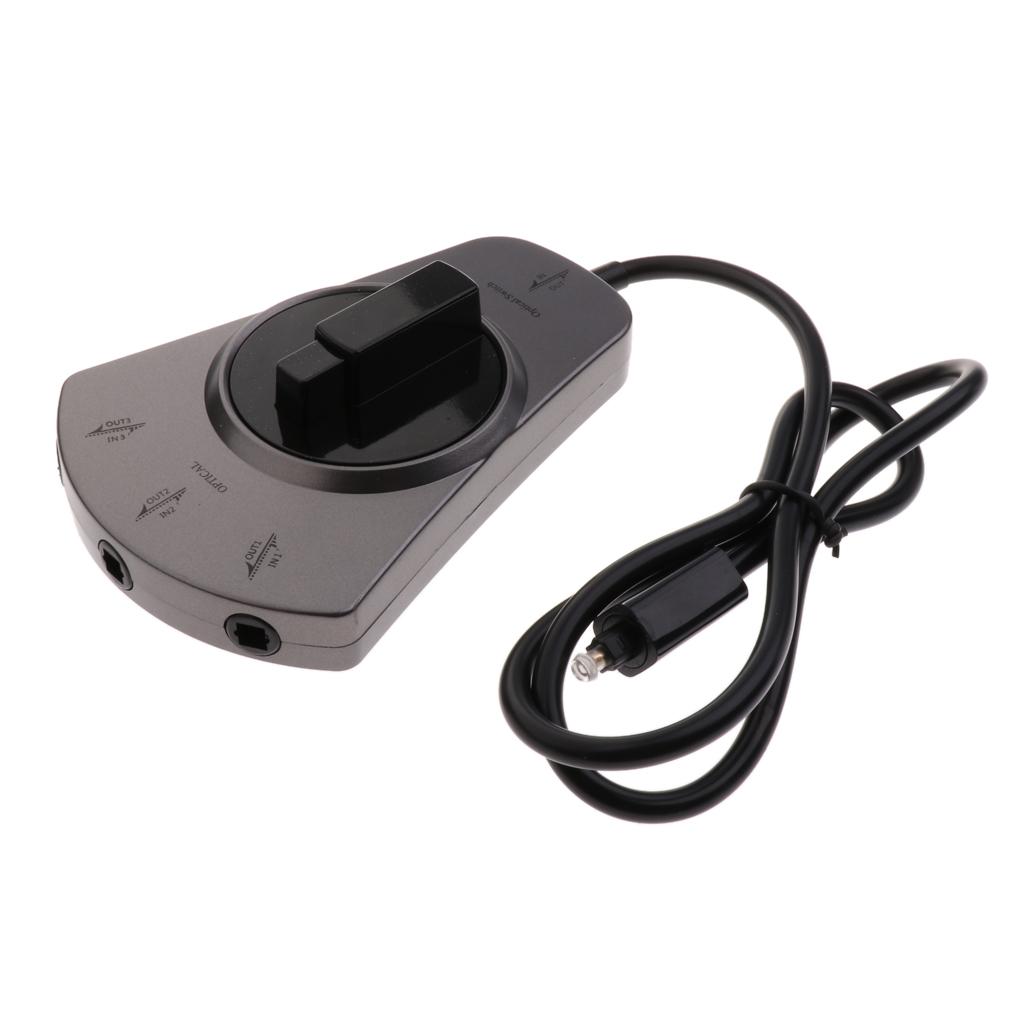Optical TOSlink 3Way Splitter Selector Switcher Cable Wired Adapter For HDTV