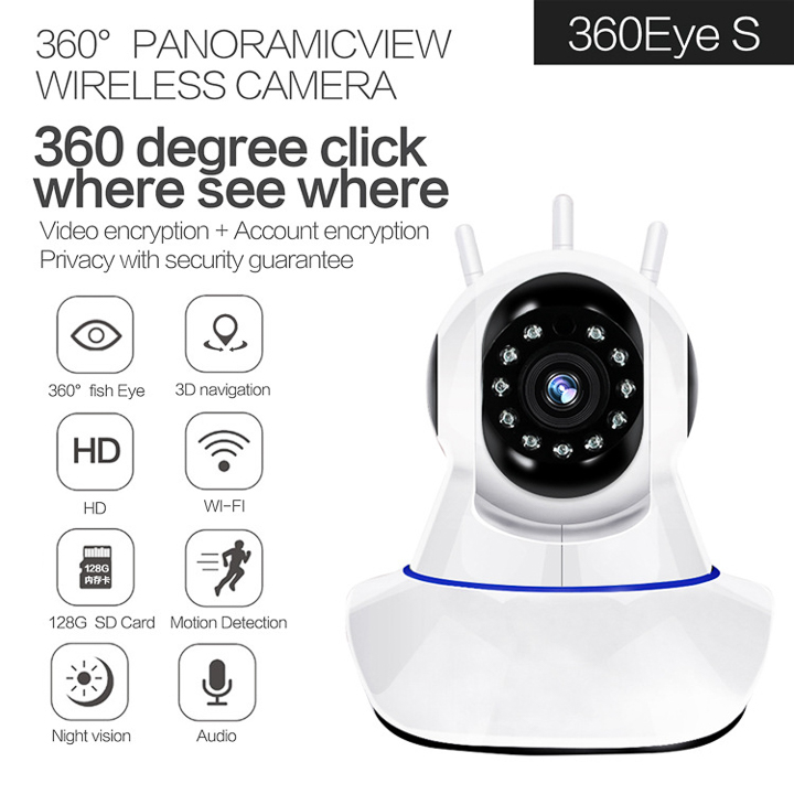 Wireless Camera Pascmio 3 Râu Phiên Bản Mới Wifi Camera Không Dây Di Động Chất Lượng HD Quan Sát Xoay 360 Độ