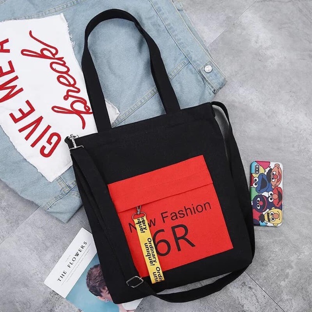 Túi Tote Vải Canvas Nữ Ulzzang Hot Trend Kita Unisex - Mẫu New 6R - Ảnh thật