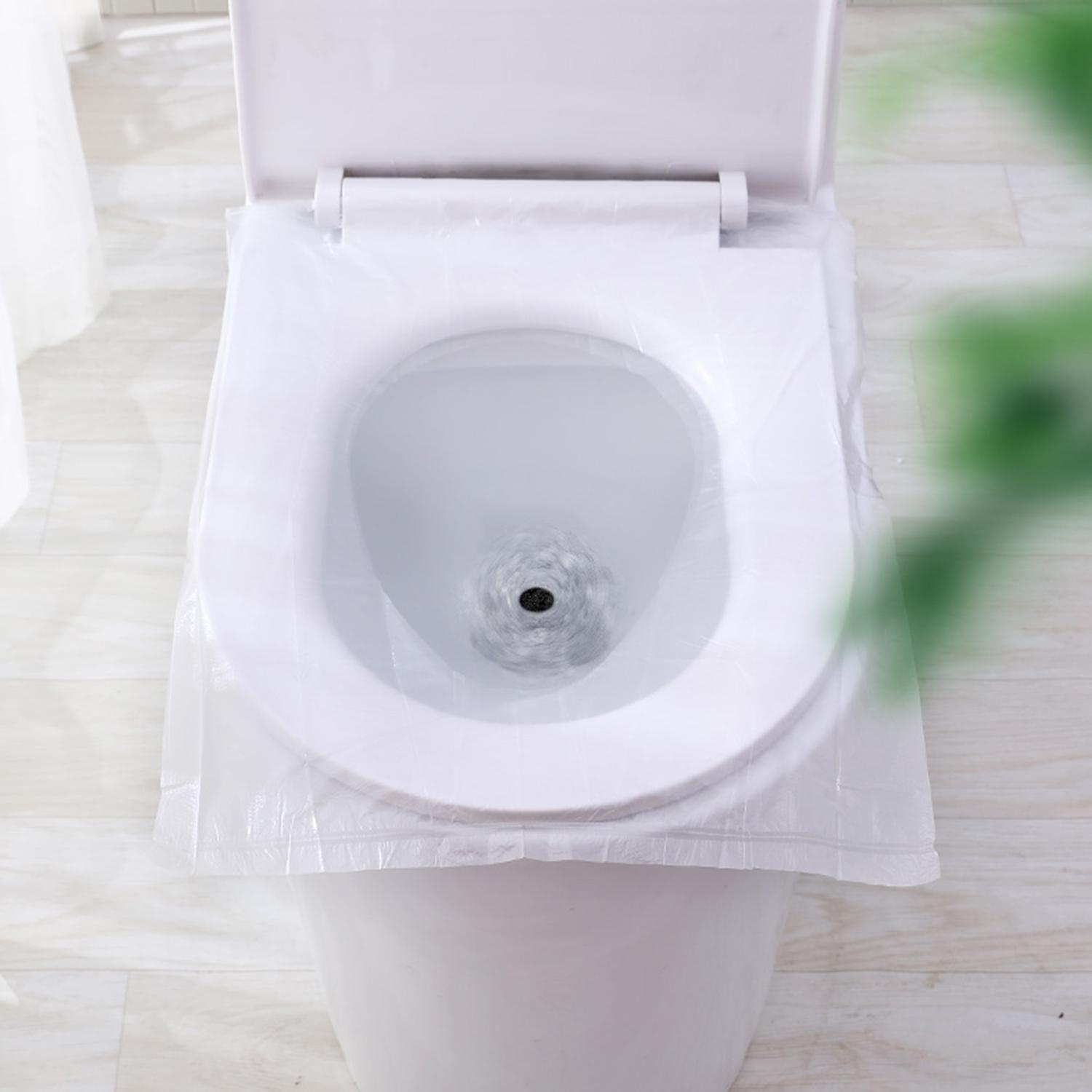 Bộ 50 cái tấm nilong bọc nắp nhà vệ sinh công cộng dùng 1 lần, tránh tiếp xúc trực tiếp