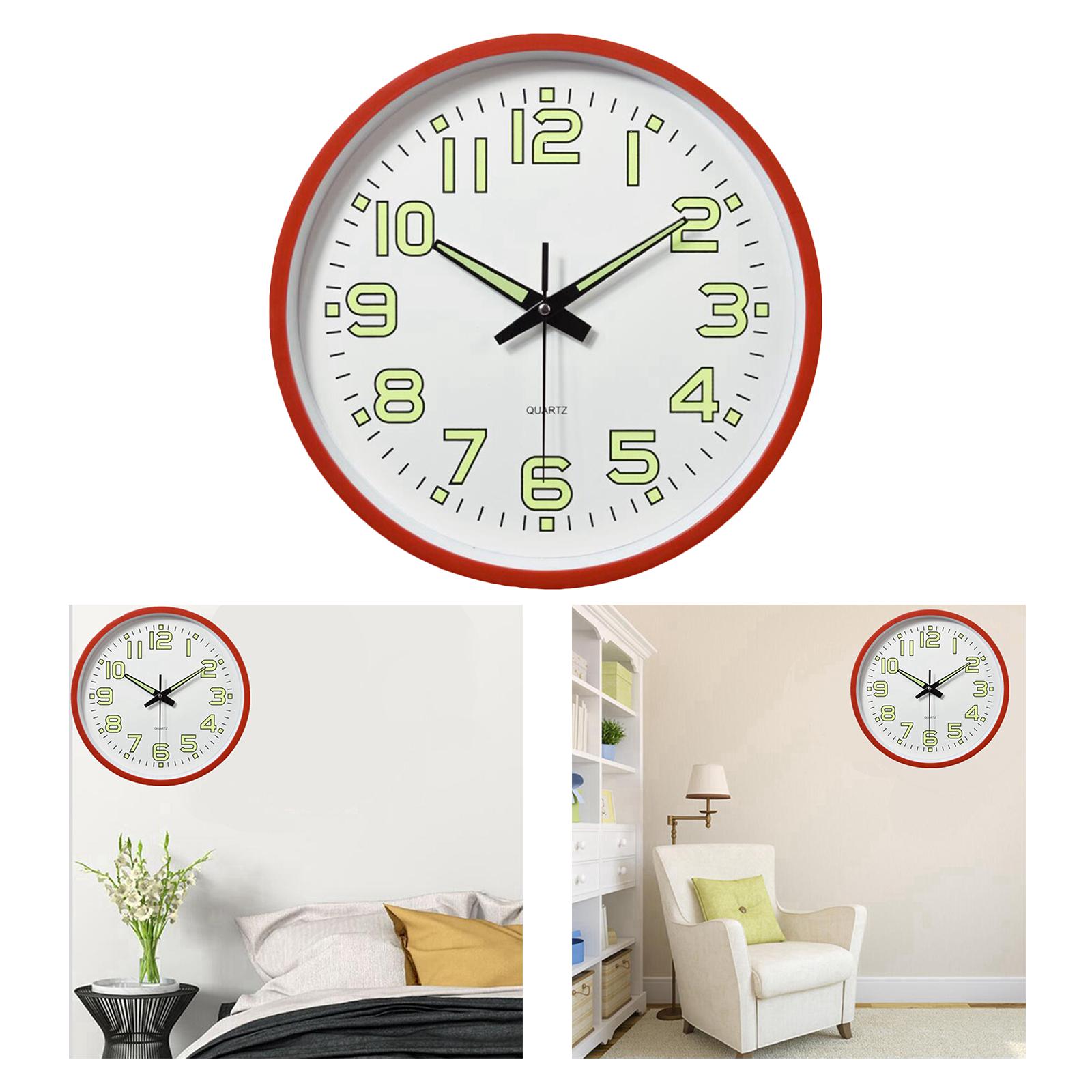 12 Inch Luminous Wall Clock Night Lights Round Wall Clock Easy to Read for Living Room and Bedroom