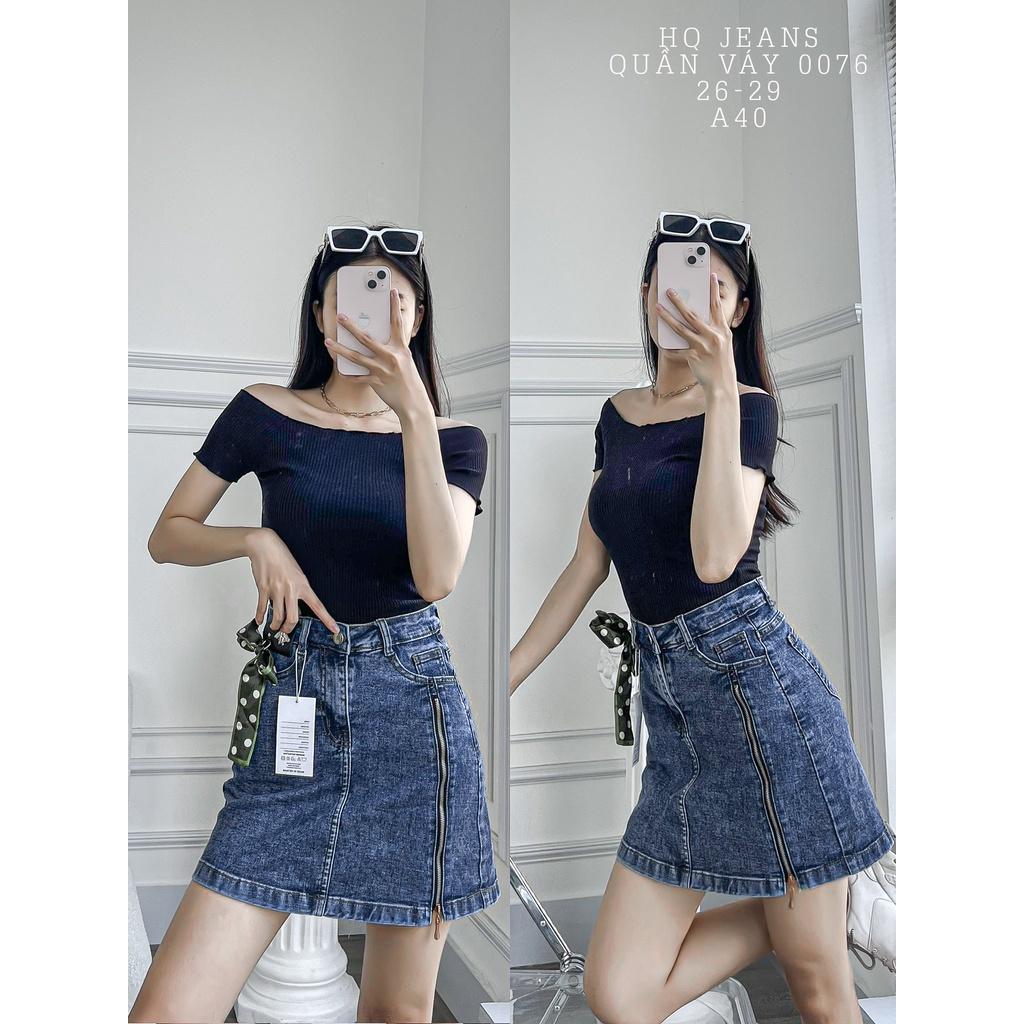 {Mã 076} Chân váy jeans HQJeans bên trong có short