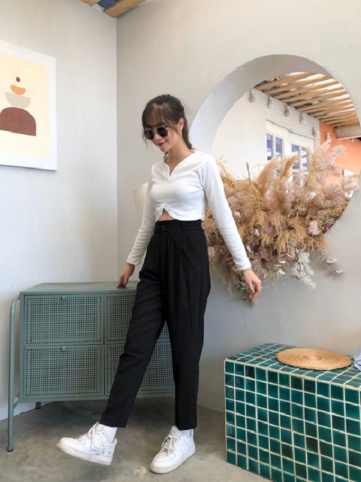 Quần baggy tuyết mưa gấu bằng mở khuy cho nữ