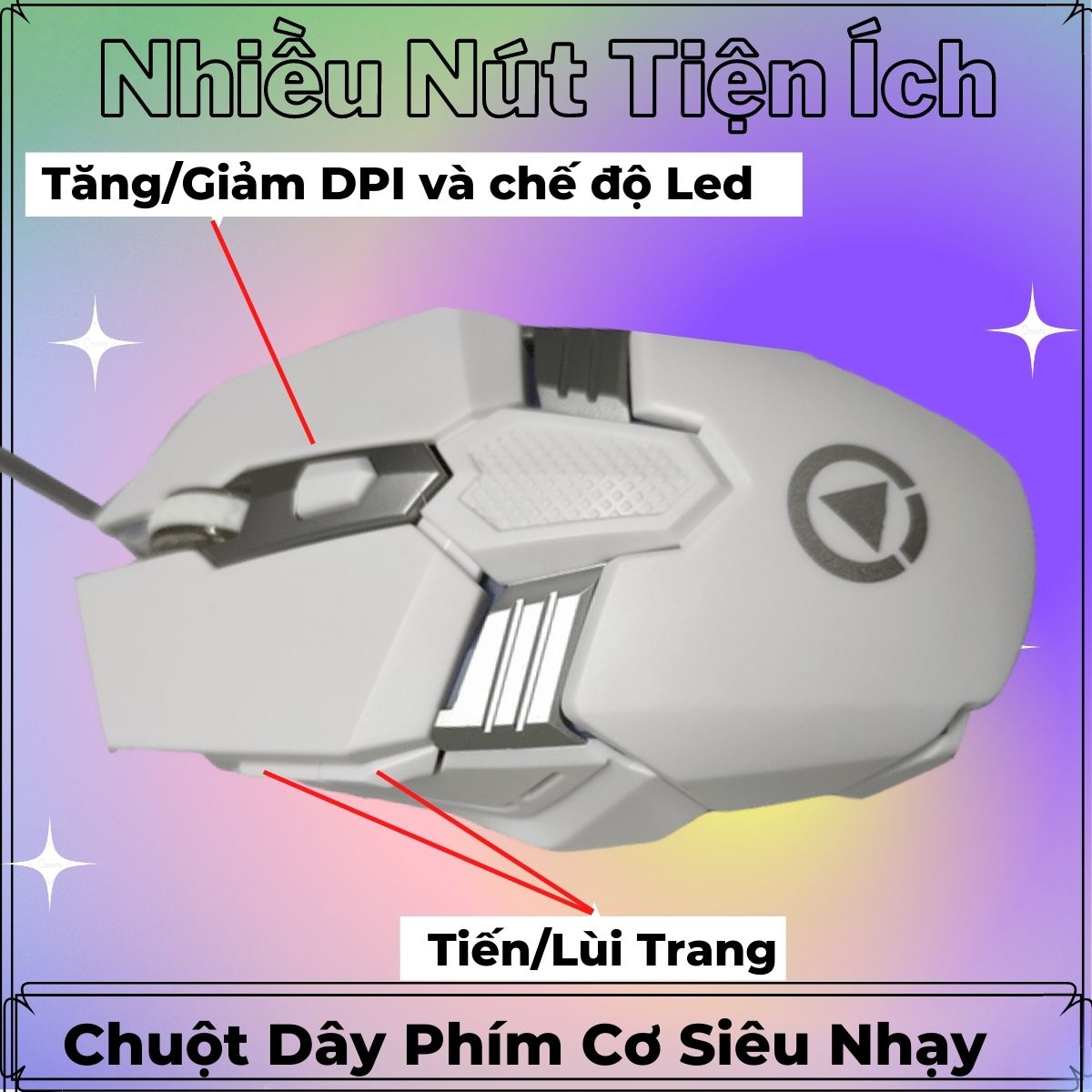 Chuột Có Dây Thiết Kế Led 7 Màu Cùng 4 Mức DPI Điều Chỉnh Siêu Nhạy Phù Hợp Gaming, Giải Trí … CM2