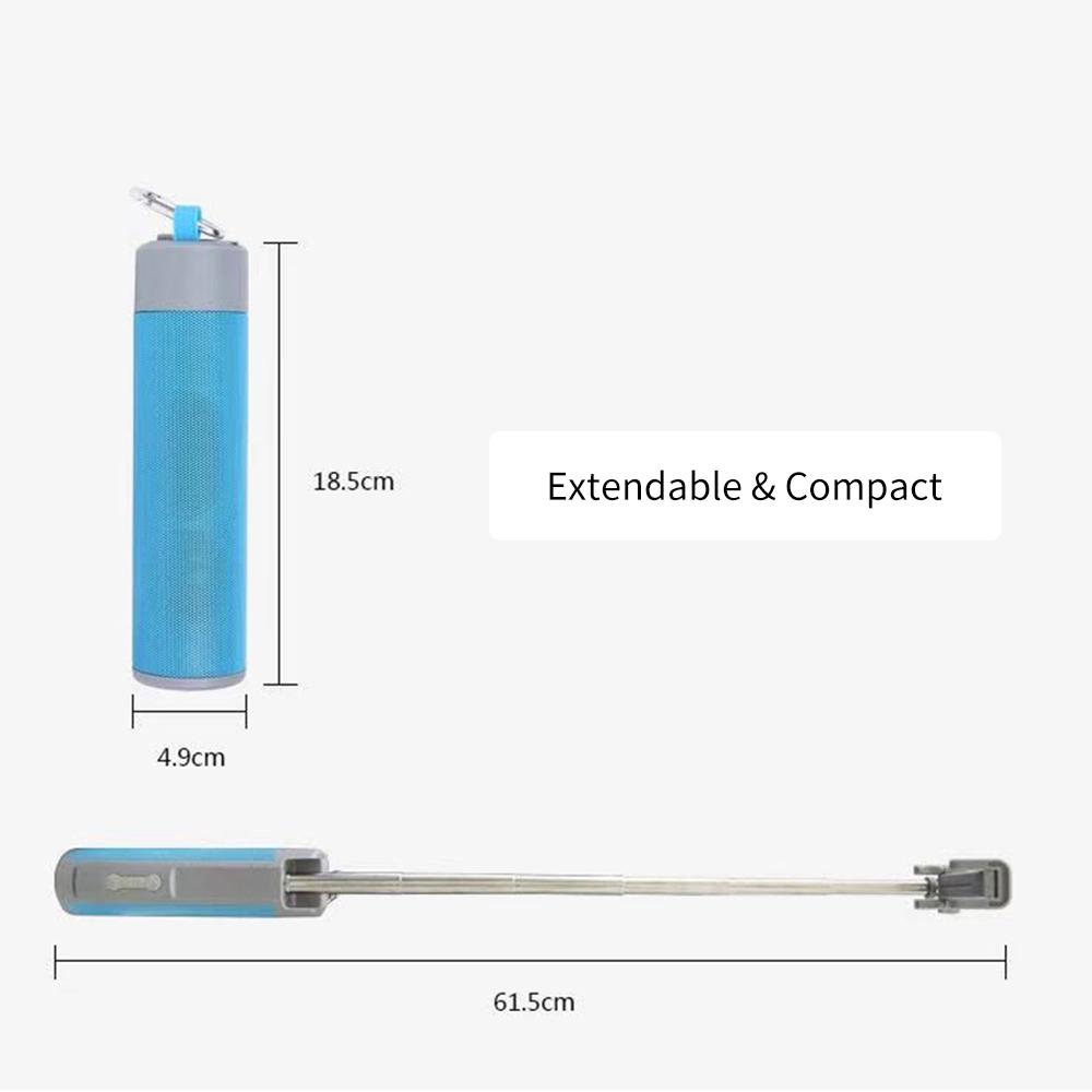 Gậy chụp ảnh tự sướng đa năng 3 trong 1 với Loa BT không dây kết nối điện thoại, có hỗ trợ đèn pin