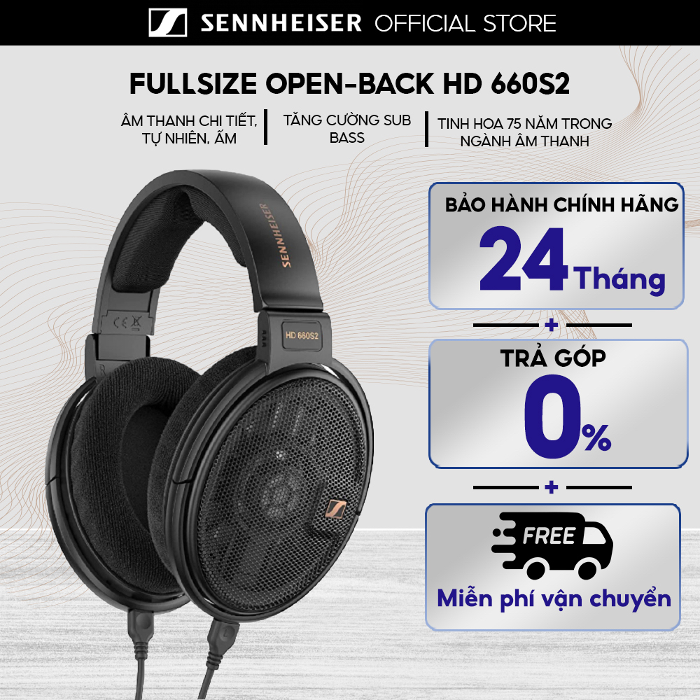 Tai nghe chụp tai full size open back chất âm hay SENNHEISER HD 660S2 NEW 2023 - Hàng Chính Hãng