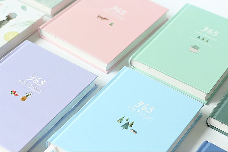 Combo Sổ Kế Hoạch Life Planner Cao Cấp Và Hộp Bút Đa Năng Thông Minh Cát Lún Mật Khẩu Cơ Xoay – MÀU XANH NGỌC - XANH HOA ĐÀO