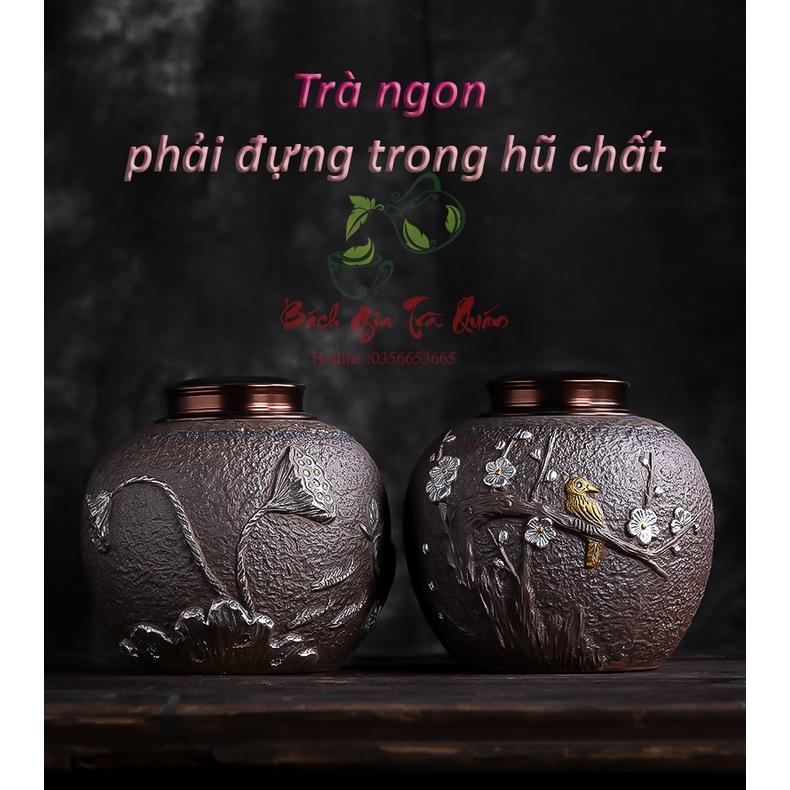 Hũ Trà Gốm Nhật Nắp Đồng 2 Lớp Siêu Kín Giúp Bảo Quản Trà Tối Ưu Nhất