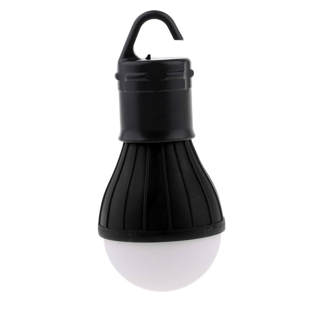 Camping 3 LED Hanging Lantern Outdoor Emergency Tent Lamp Light Bulb Black