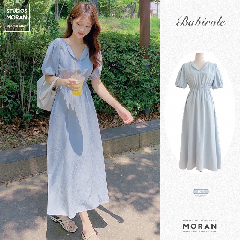 Đầm Maxi Tay Phồng Hàn Quốc Có Size S-M-L-XL-XXL