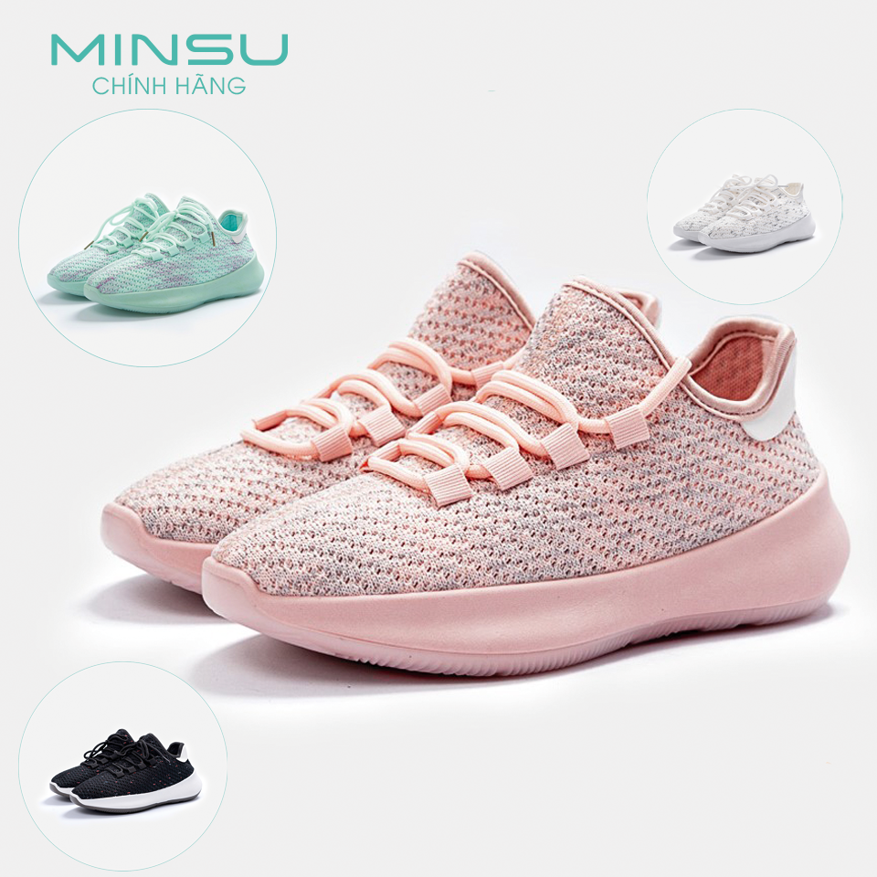 Giày Thể Thao Sneaker Nữ Siêu Nhẹ MINSU M3005, Giày Y350 Hàn Quốc Nữ Với 4 Màu Nhẹ Nhàng Tối Giản Tinh Tế Khi Đi Chơi Cao 4cm Kích thước 35-40 [HÀNG CHÍNH HÃNG]