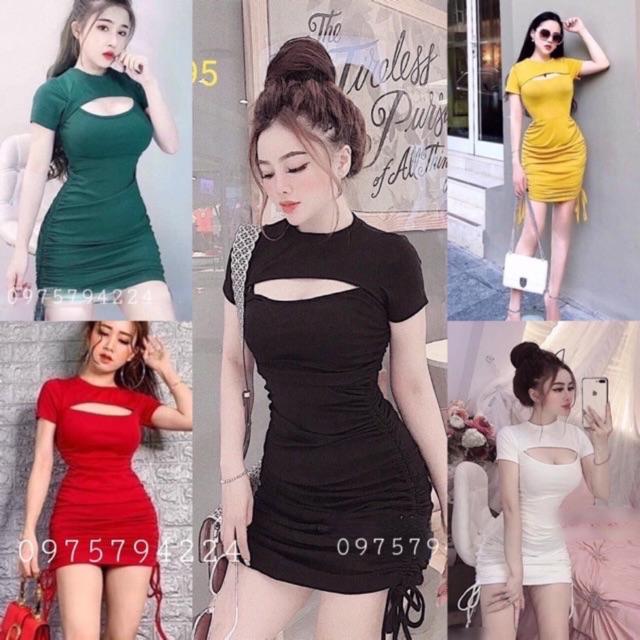 VÁY BODY RÚT DÂY KHOÉT NGỰC CHẤT ĐẸP