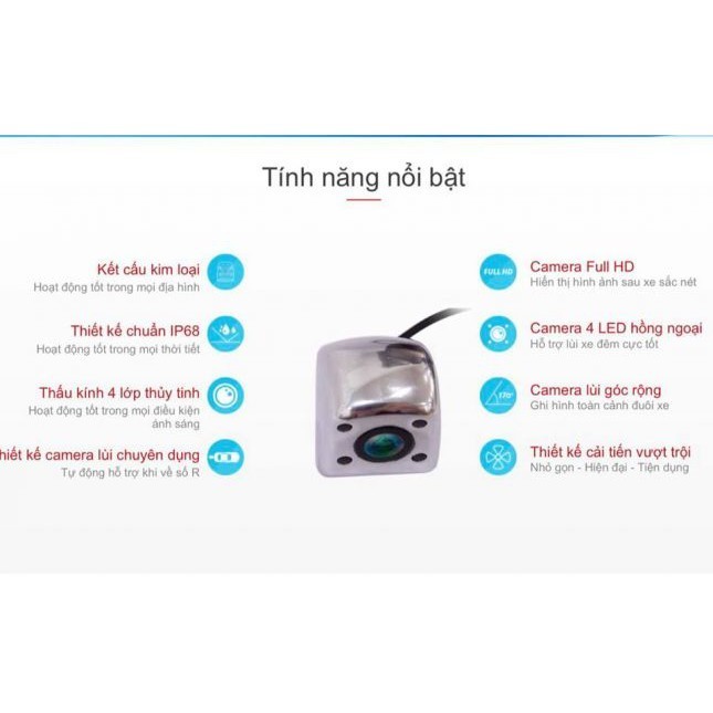 Camera Lùi Xe Ô tô VietMap 3089H ( Có hồng ngoại ban đêm rõ nét) - hàng chính hãng