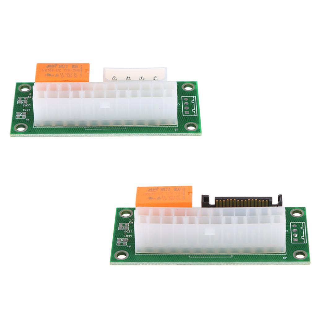 24 Pin PC Power Supply Breakout Adapter Module 4Pin Interface Connector Green