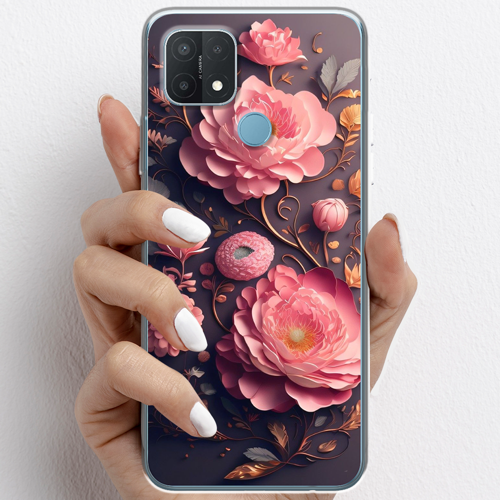 Ốp lưng cho Oppo A15, Oppo A15s nhựa TPU mẫu Hoa hồng