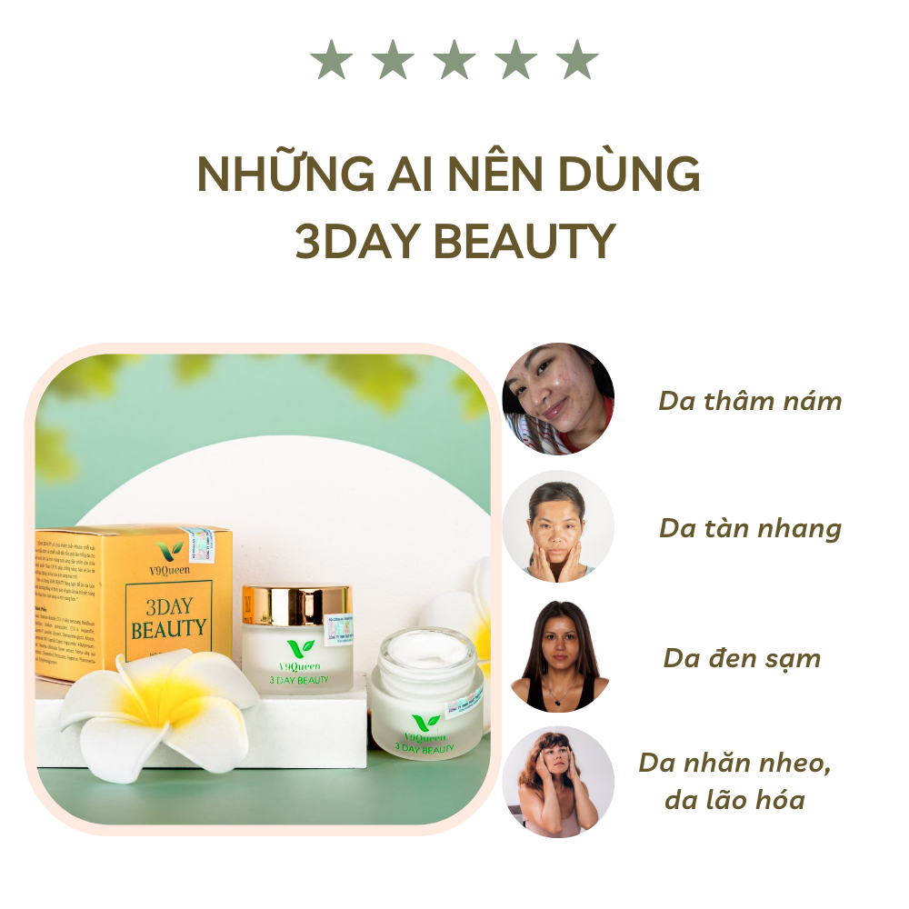 Combo 3 Mỹ Phẩm V9Queen Giúp Mờ Nám Tàn Nhang, Dưỡng Trắng Da