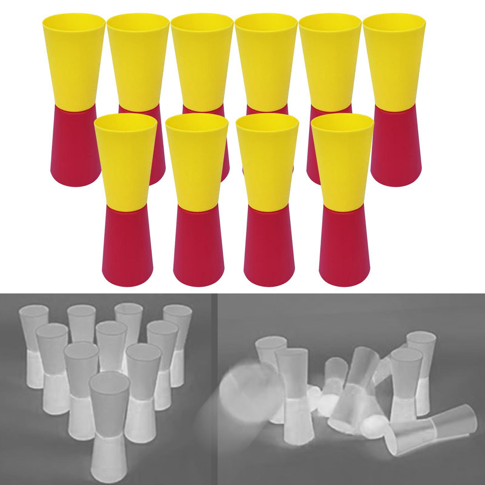 10 Pieces Flip Cups Speed Agility Training Aid for Kindergarten Gym with Net